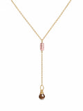 L0081 Mixed Tourmaline Lariat Necklace