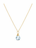 N0081 Blue Topaz Drop Necklace