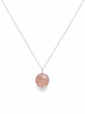 N0079 Strawberry Quartz Round Necklace (S925)