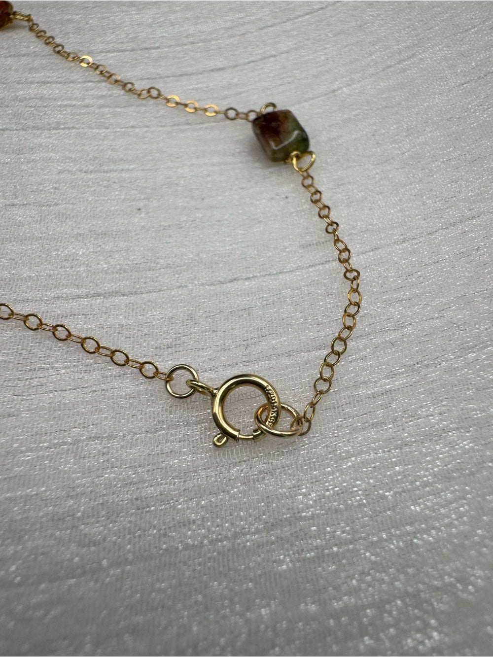 N0093 Square Rainbow Tourmaline Necklace