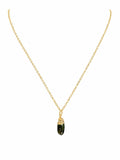N0092 Tourmaline Gold Drop Necklace