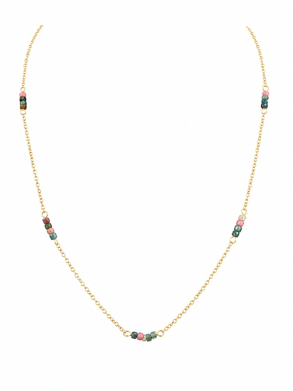 N0091 Mini Mixed Tourmaline Necklace
