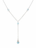 L0019 Blue Topaz Lariat Necklace (S925)