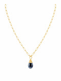 N0072 London Blue Topaz Paperclip Necklace
