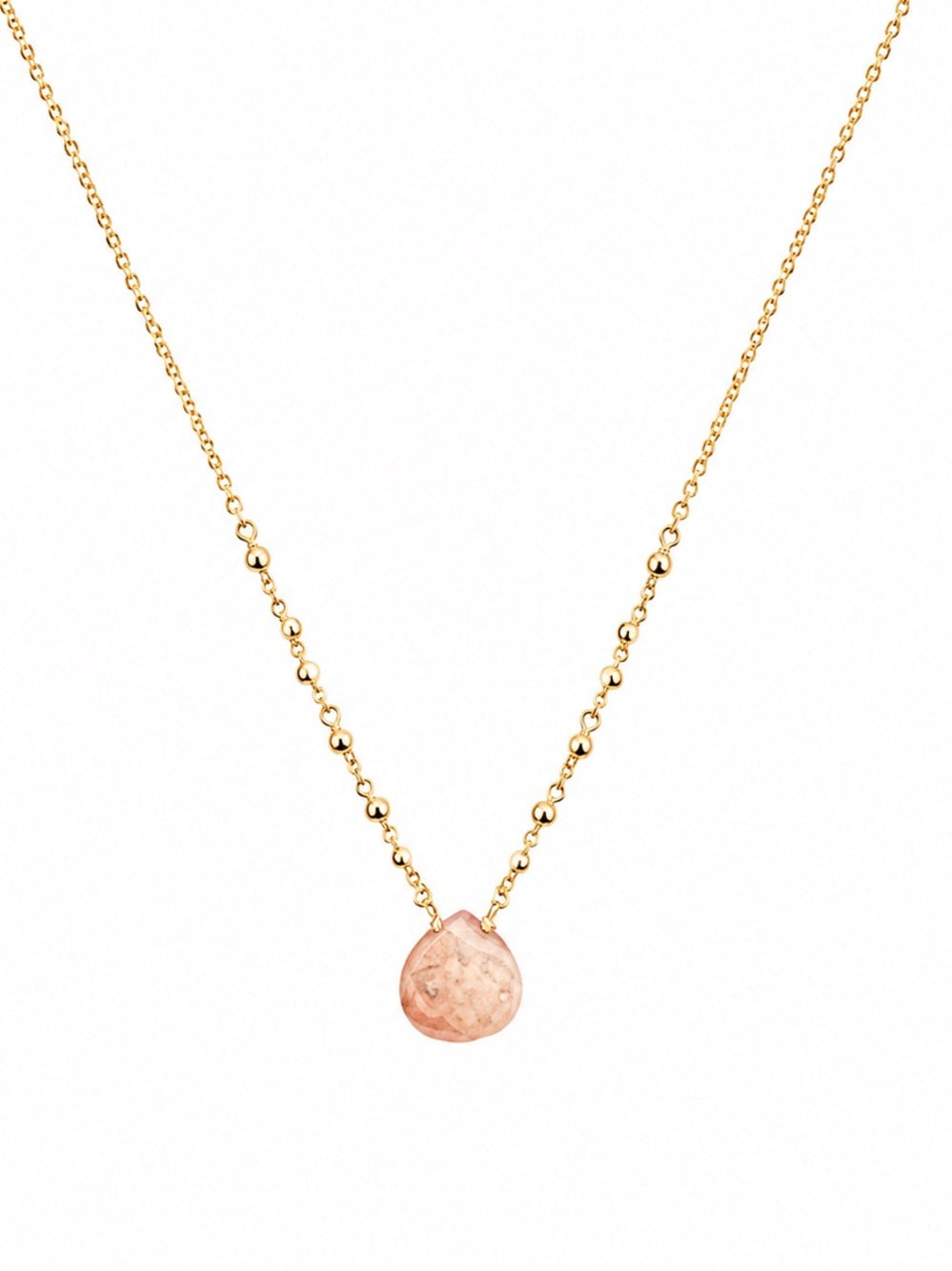 Rhodochrosite Drop Gold Filled Necklace