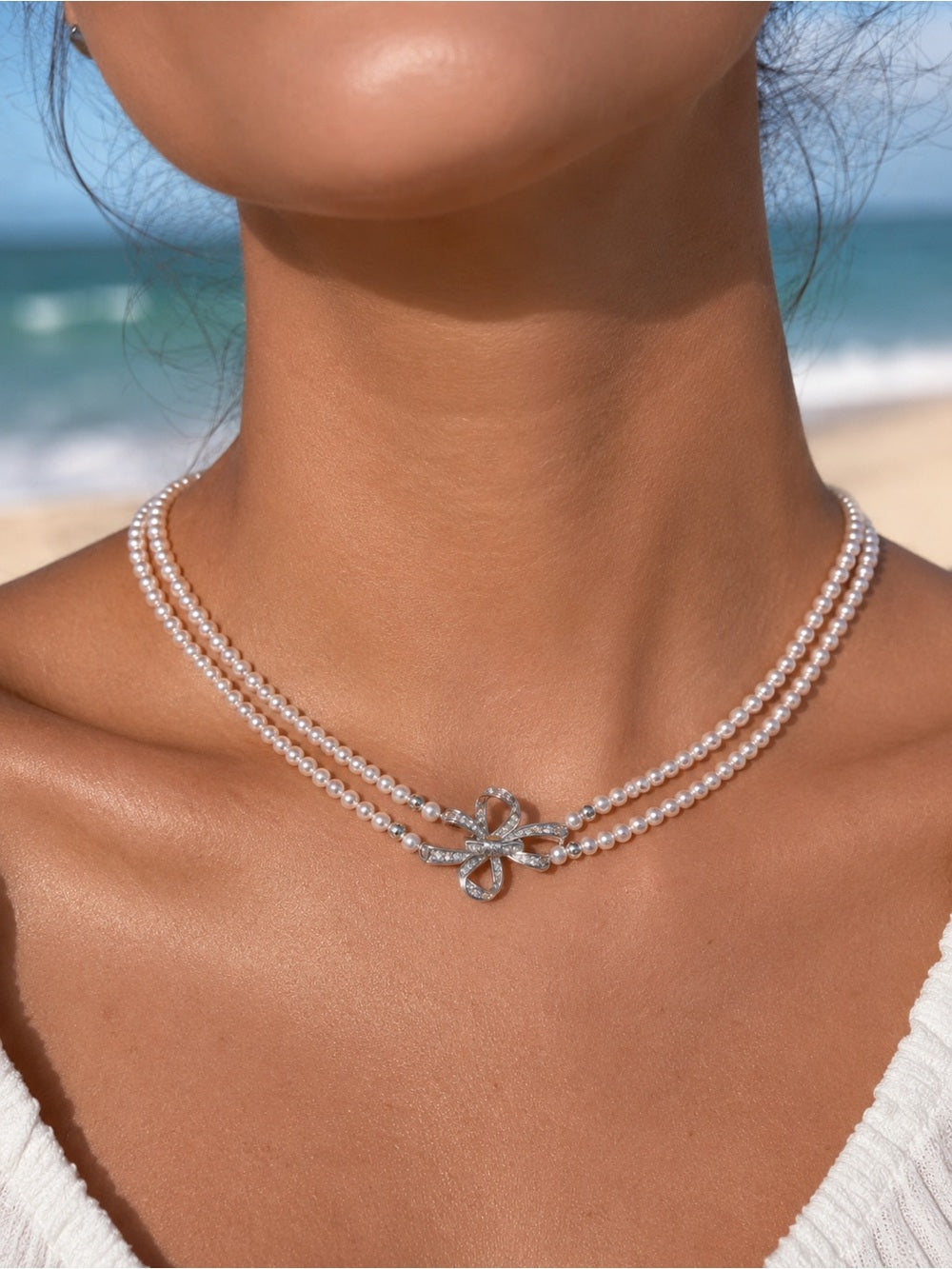 Blush Double Pearl Necklace (N52)