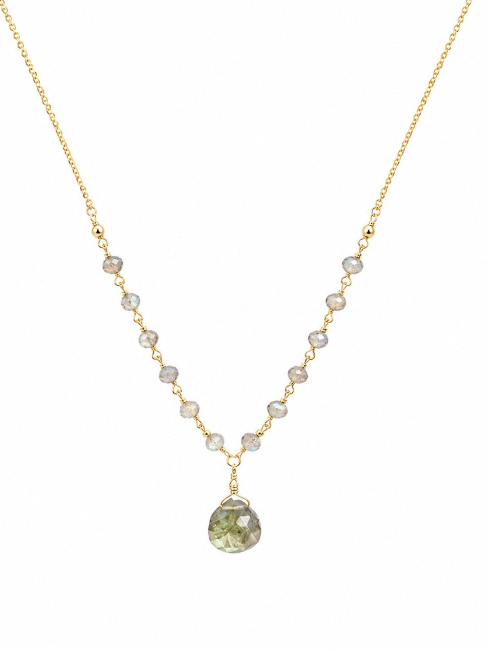 Labradorite Gold Filled Drop Necklace