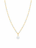 Moonstone Gold Filled Chain Link Necklace