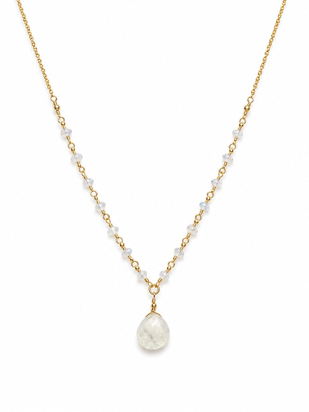 Moonstone Gold Filled Drop Necklace