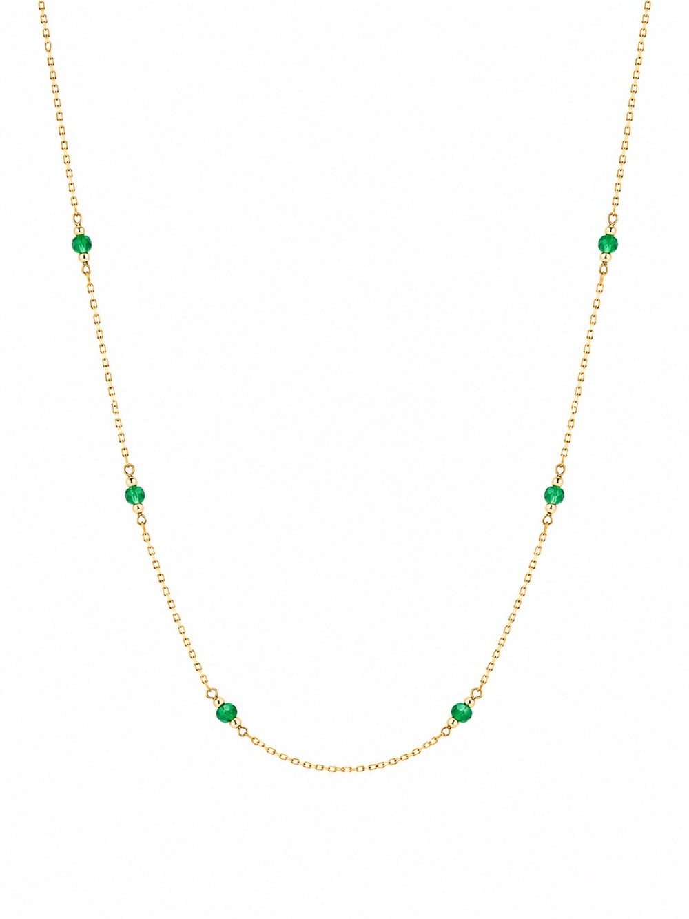 Mini Chrysoprase Bead Gold Filled Necklace