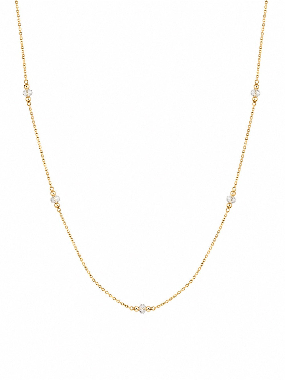 Mini Clear Quartz Bead Gold Filled Necklace
