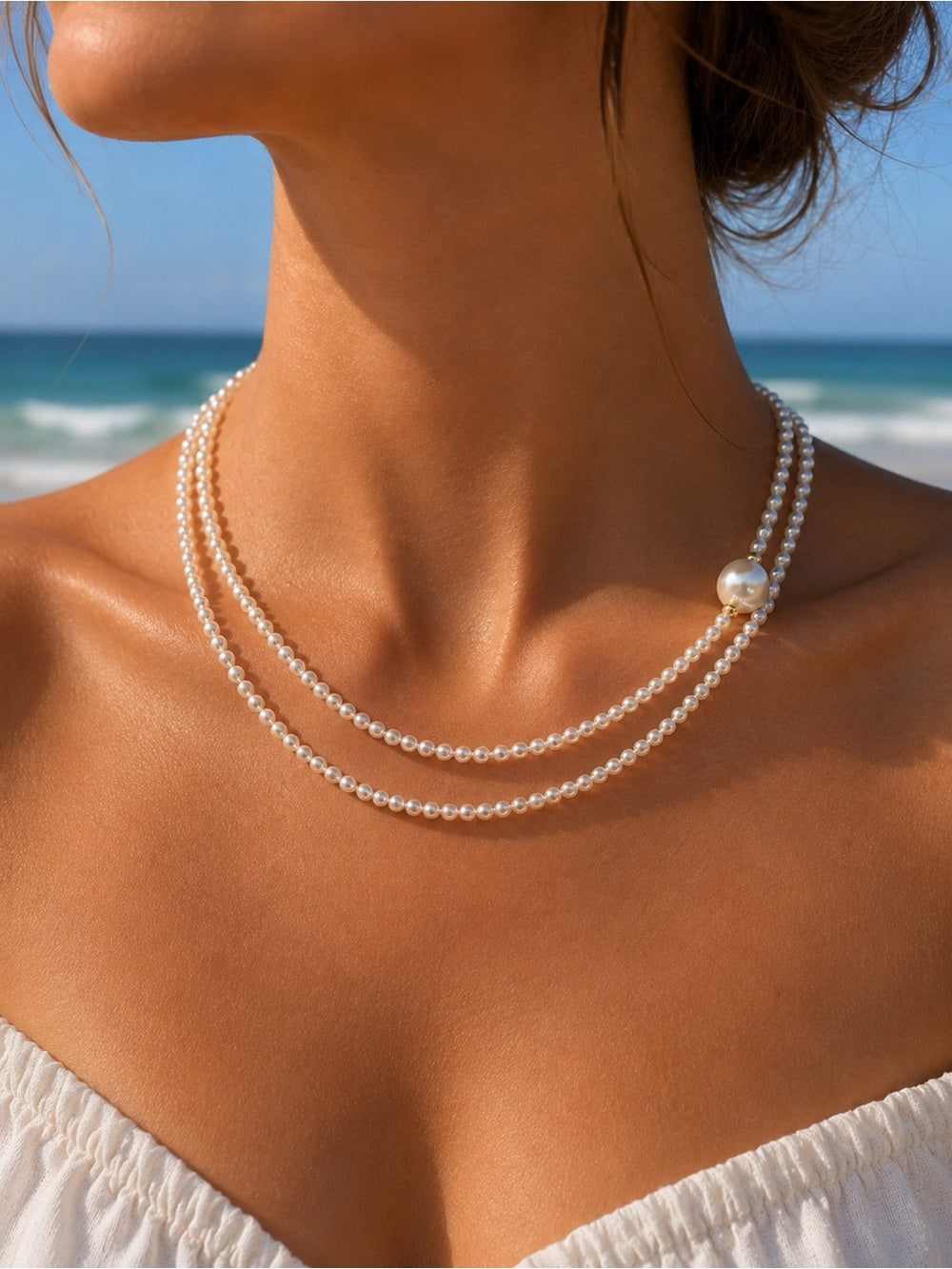 Coastal Pearl Layer Necklace (N57)