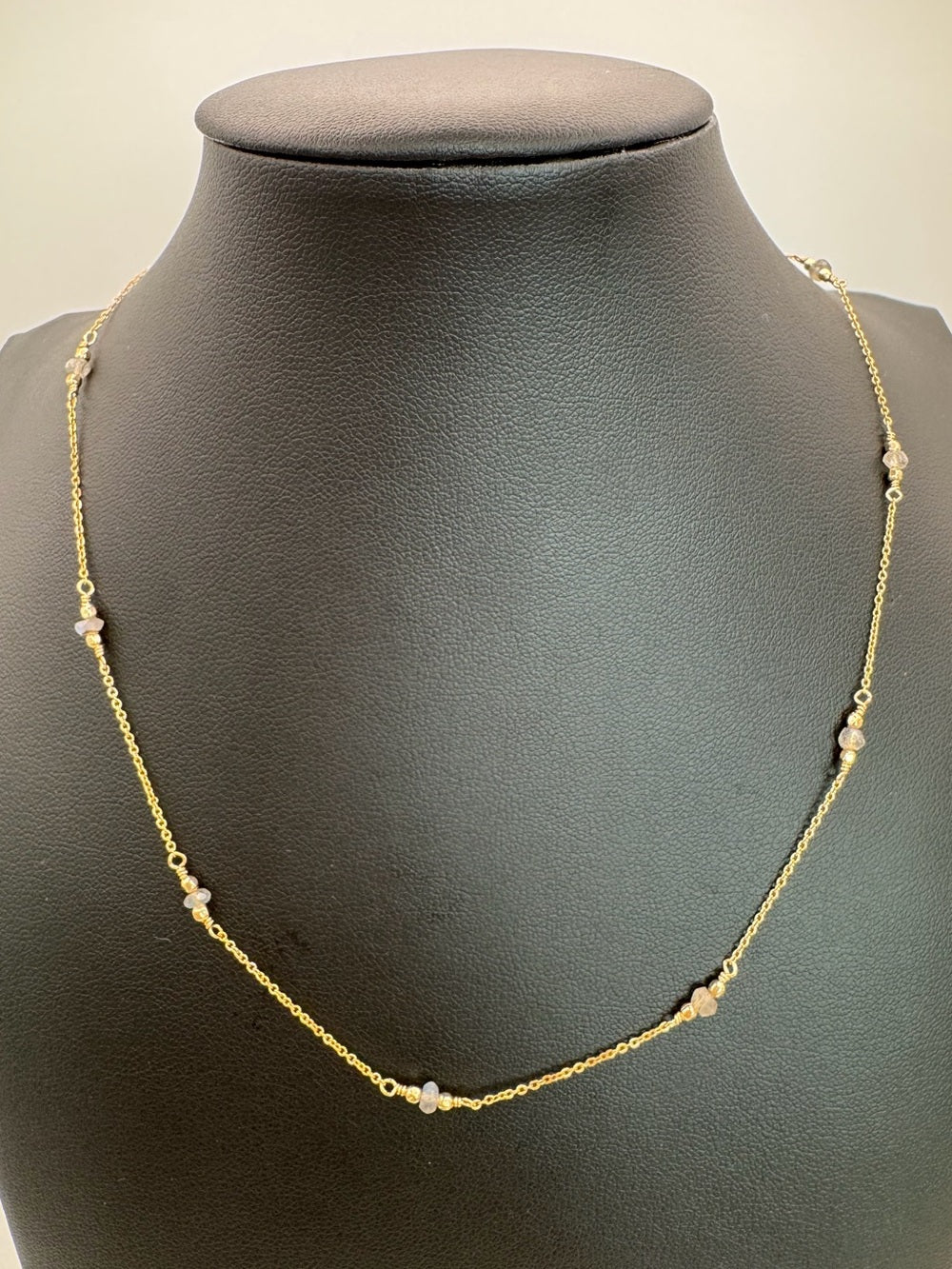 Mini Labradorite Bead Gold Filled Necklace