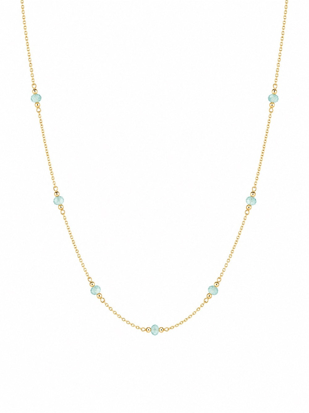 Mini Aquamarine Bead Gold Filled Necklace