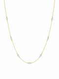 Mini Aquamarine Bead Gold Filled Necklace