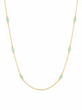 Mini Light Green Onyx Bead Gold Filled Necklace
