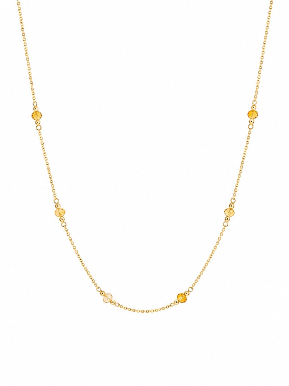 Mini Citrine Bead Gold Filled Necklace