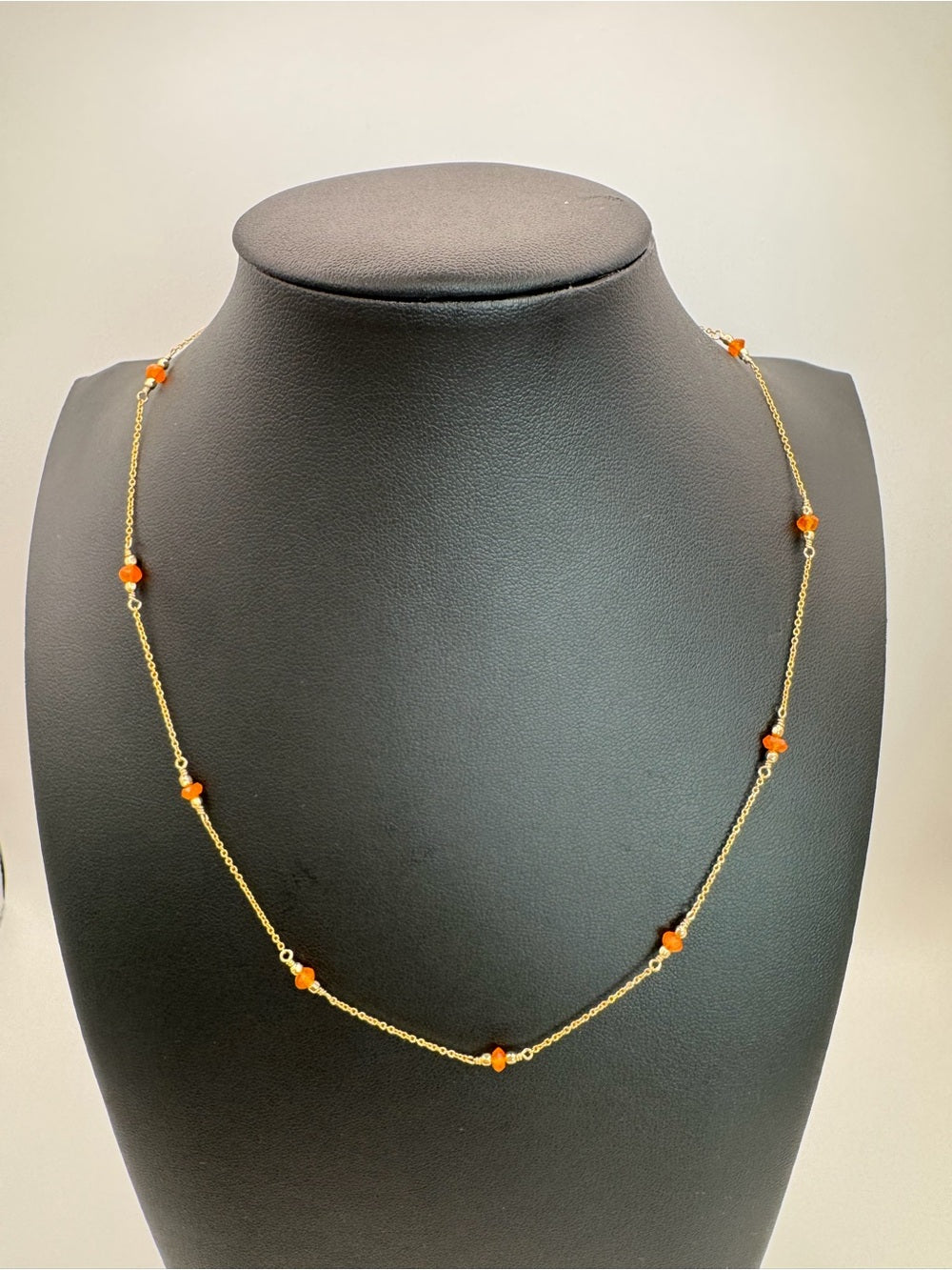 Mini Carnelian Bead Gold Filled Bracelet