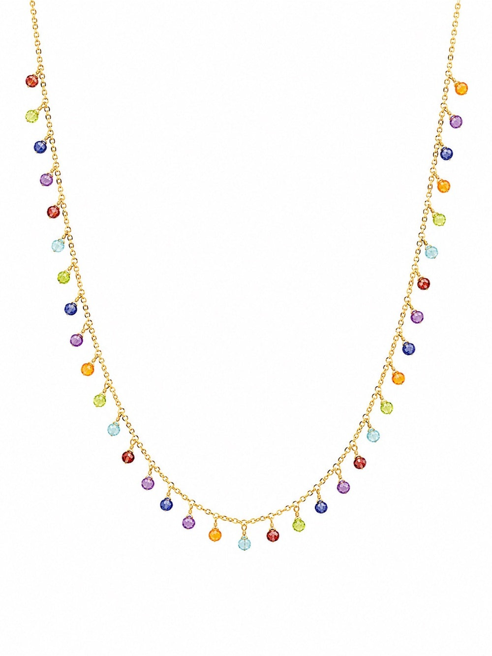 Rainbow Gemstone Gold Filled Necklace