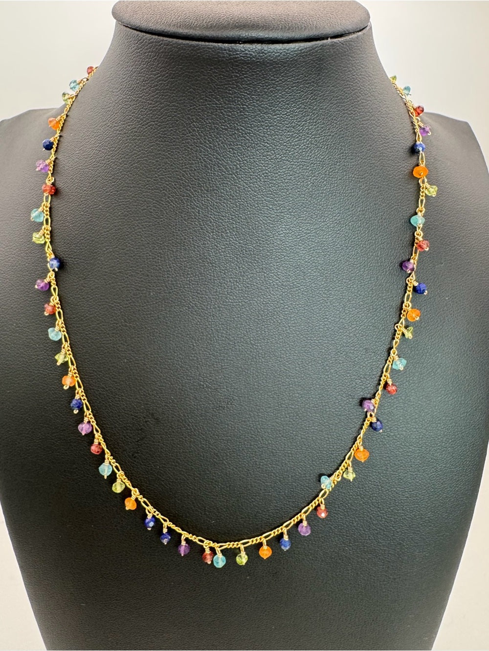 Rainbow Gemstone Gold Filled Necklace