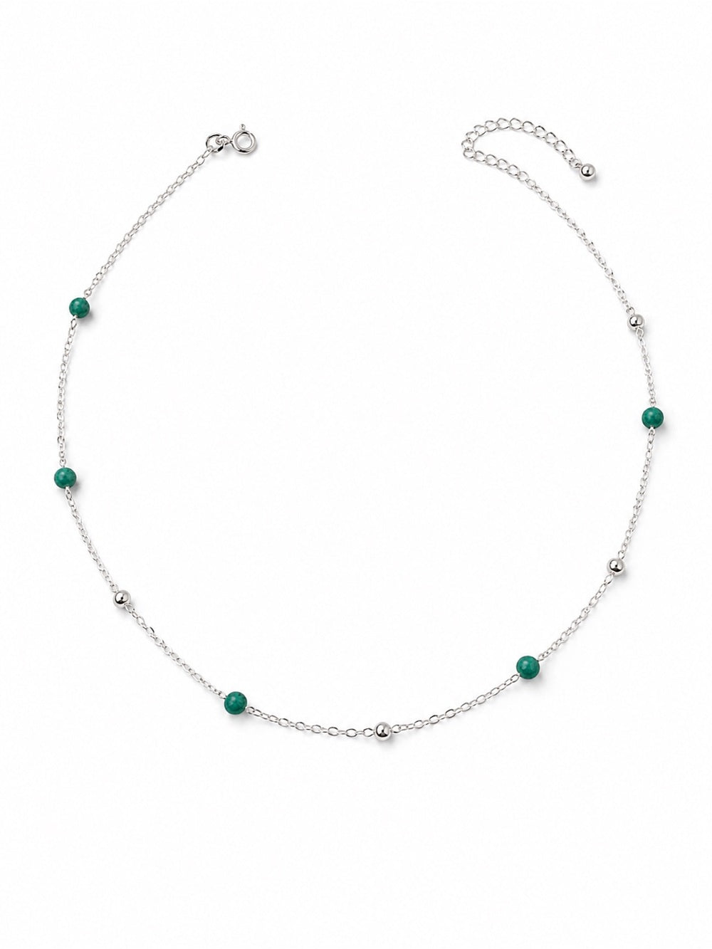 (N40) Turquoise Stationed Necklace (s925)