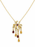 #N6 Mixed Gemstone Palm Tree Necklace (S925)