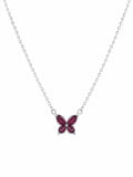 #N22 Pink Tourmaline Papillon Necklace (S925)