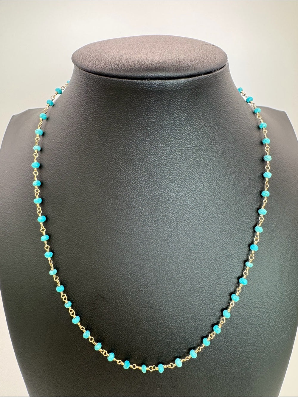 Turquoise Beaded Gold Filled Necklace