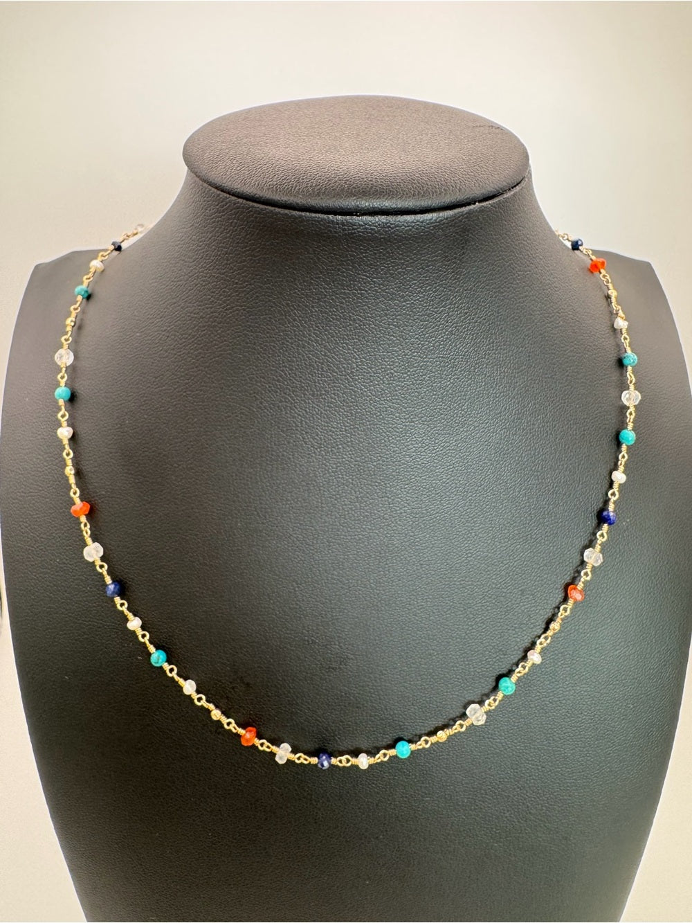 Assorted Gemstone Beaded Gold Filled Necklace
