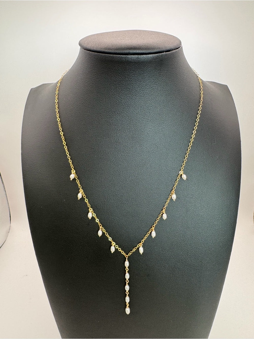 Freshwater Pearl Gold Filled Lariat Necklace
