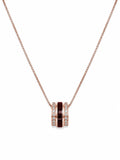 #N11 Garnet Trinity Barrell Rose Gold Necklace (S925)