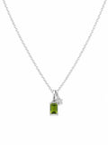 #N24 Peridot and White Topaz Charm Necklace (S925)