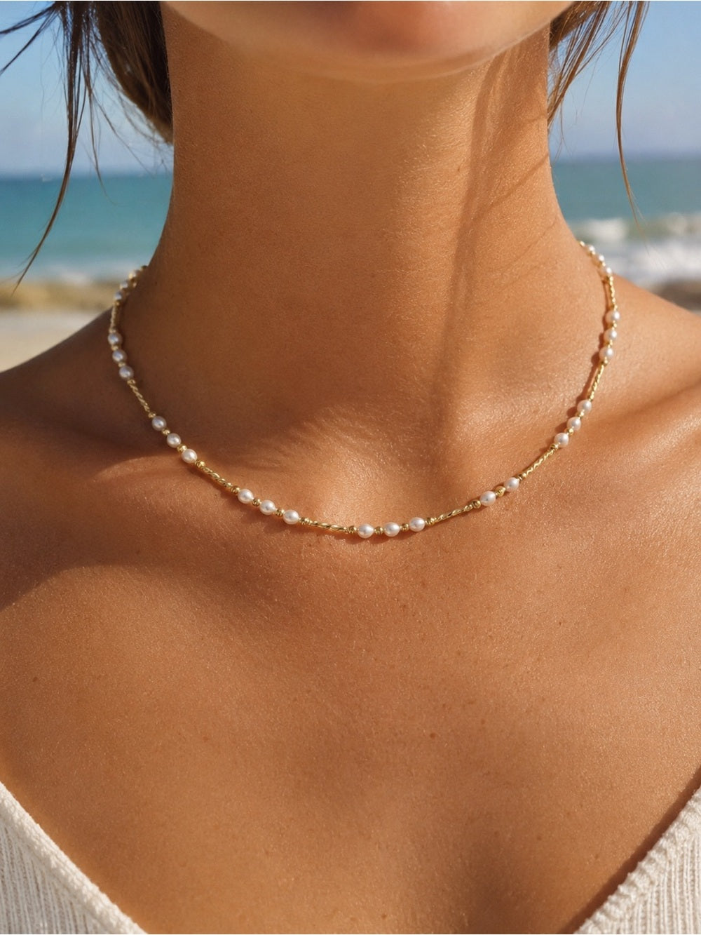 Pearl Sunbeam Necklace (N59)