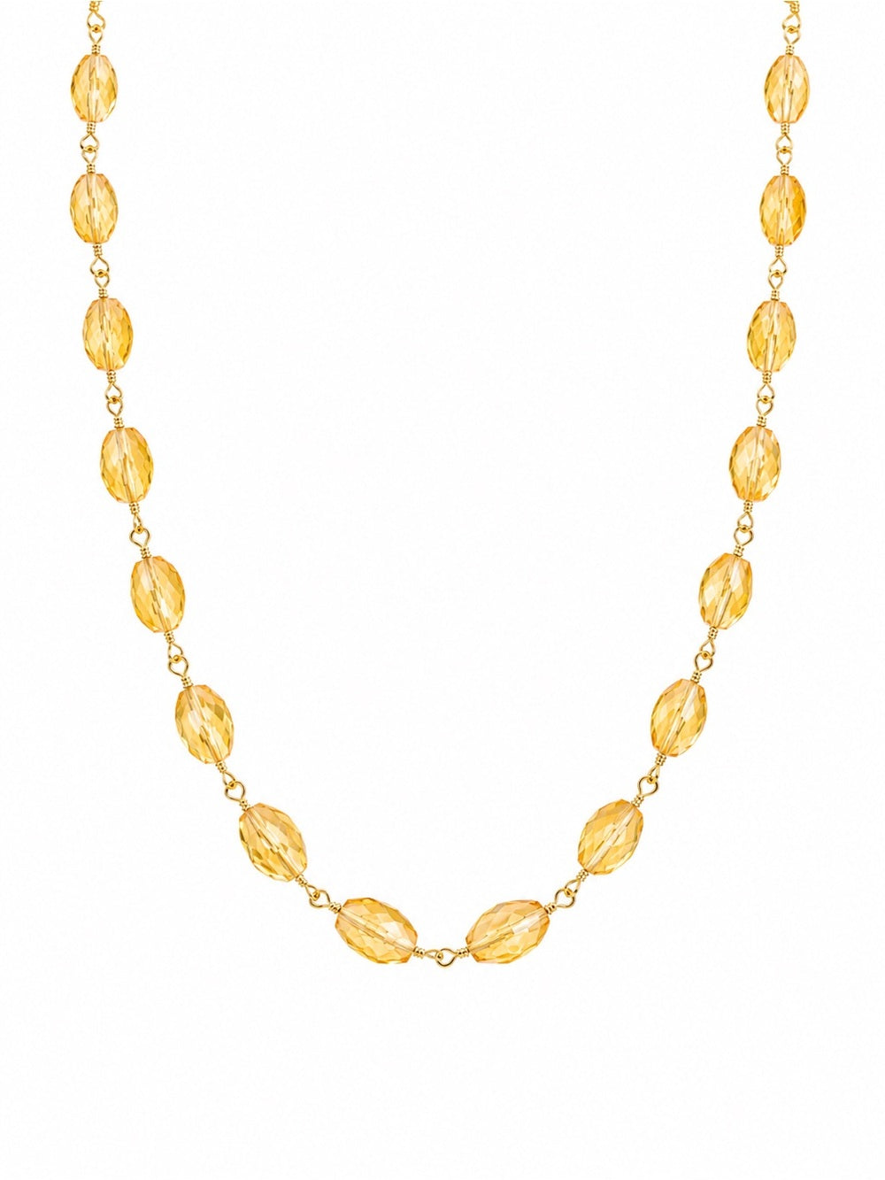 Oval Citrine Gold Filled Necklace