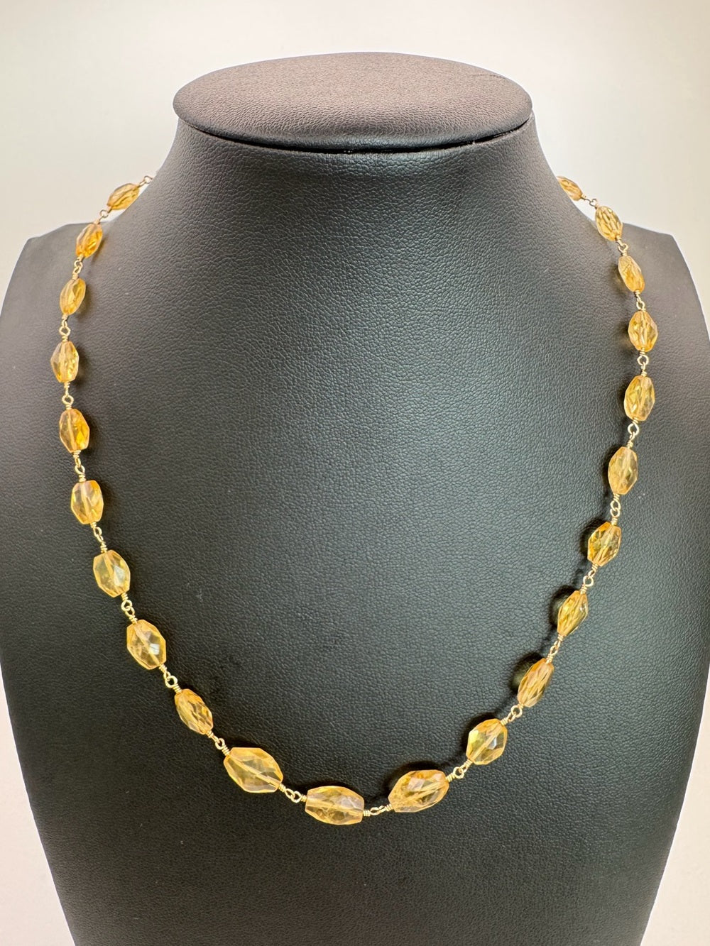 Oval Citrine Gold Filled Necklace
