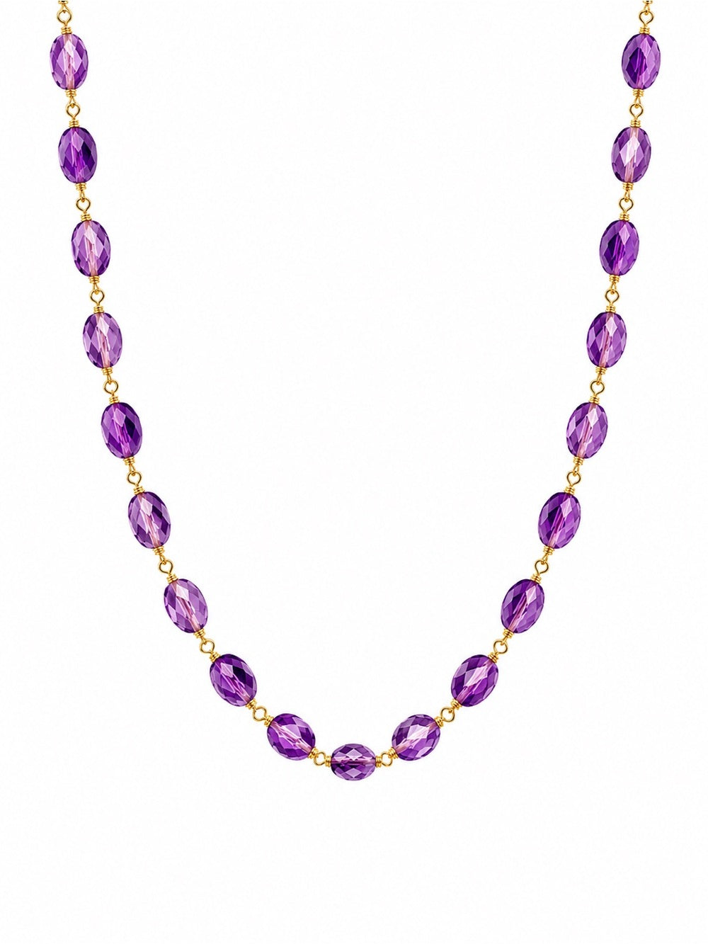 Oval Amethyst Gold Filled Necklace