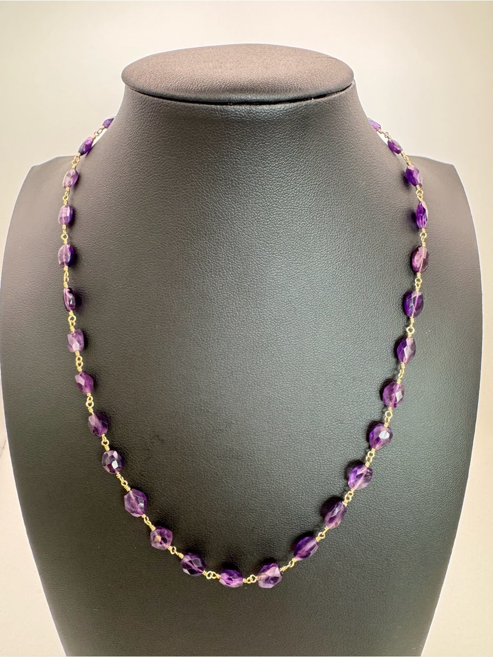 Oval Amethyst Gold Filled Necklace