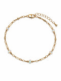 Opal Gold Filled Chain Link Bracelet