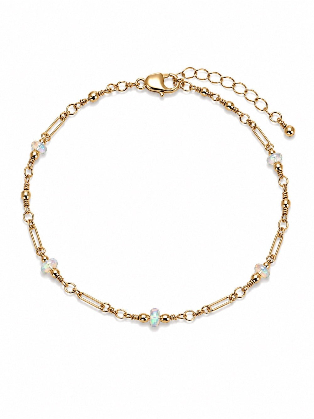 Opal Gold Filled Chain Link Bracelet