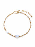 Moonstone and Freshwater Pearl Gold Filled Bracelet