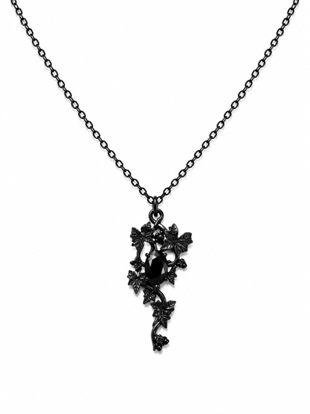 #N12 Black Spinel Midnight Necklace (S925)