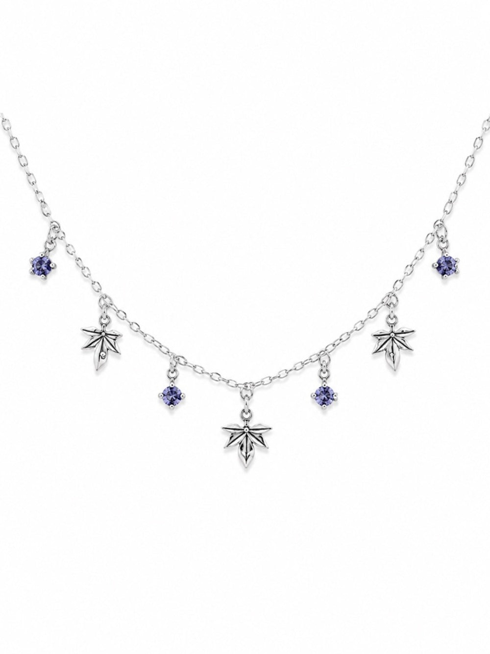 #N13 Tanzanite Leaf Necklace (S925)