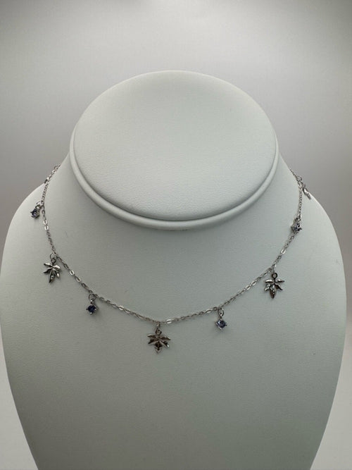 #N13 Tanzanite Leaf Necklace (S925)