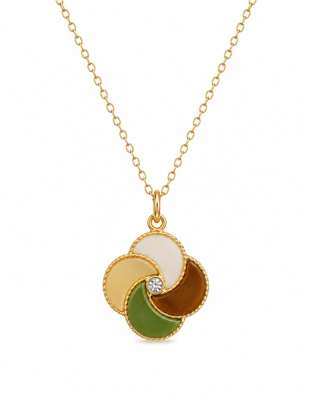 Jade Mosaic Bloom Pendant