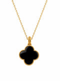 Onyx Clover Pendant