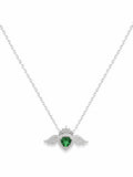 #N17 Chrome Diopside Winged Heart Necklace (S925)
