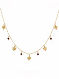 #N21 Garnet Leaf Necklace (S925)