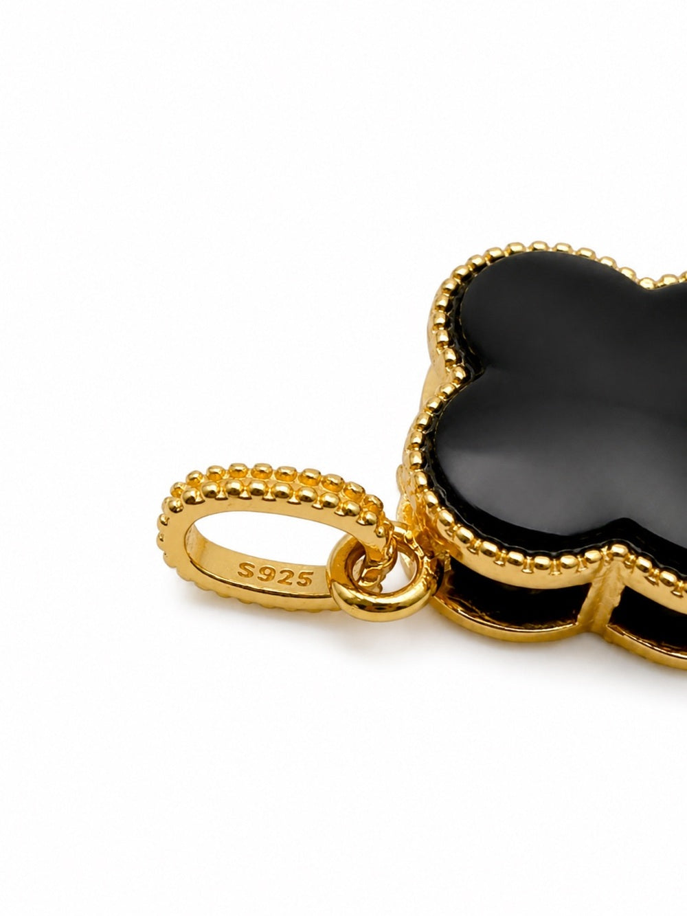 Onyx Clover Pendant