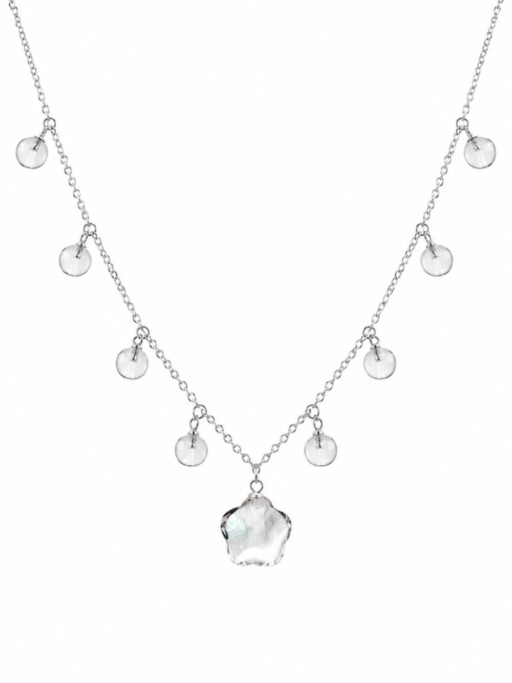 #N35 Clear Quartz Cloud Necklace (S925)