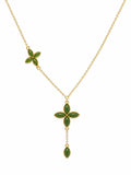 #N28 Jade Flower Lariat Necklace (S925)